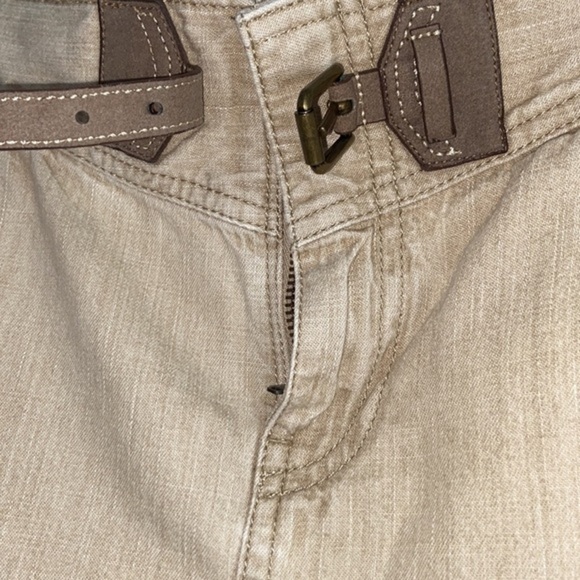 Women’s Vintage Ralph Lauren belted 100% cotton beige mini jean Skirt size 6 - Picture 4 of 13